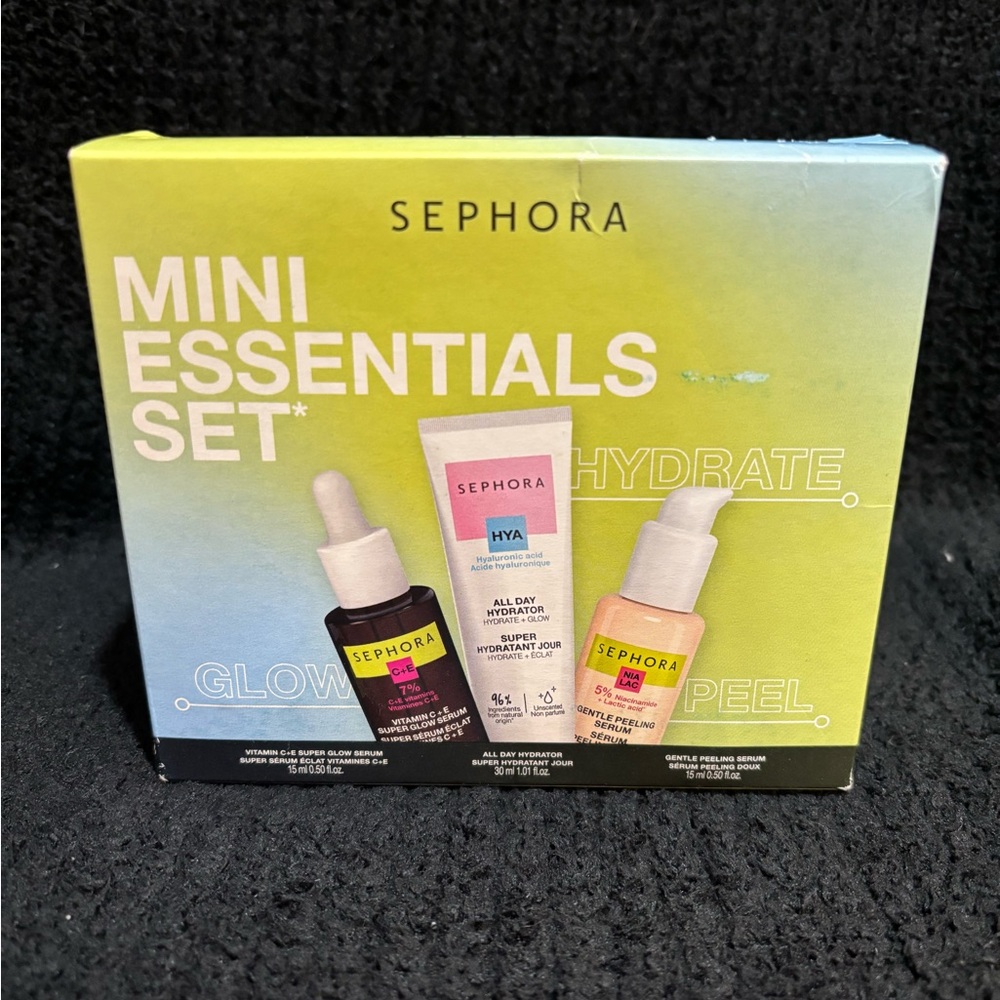 Sephora Mini Essentials Set - Yellow Green Gradient Hydrate Glow Peel